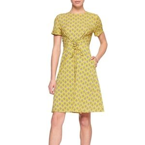 Banana Republic Yellow/Green Corset Style Dress Size 4